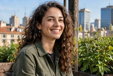 Urban planner Leila Haddad on a planted rooftop