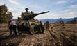An armoured vehicle during a military exercise