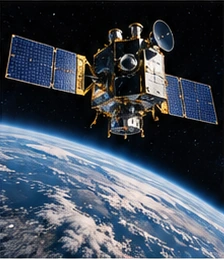 Earth observation satellite above the planet