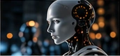 A humanoid robot with illuminated circuitry